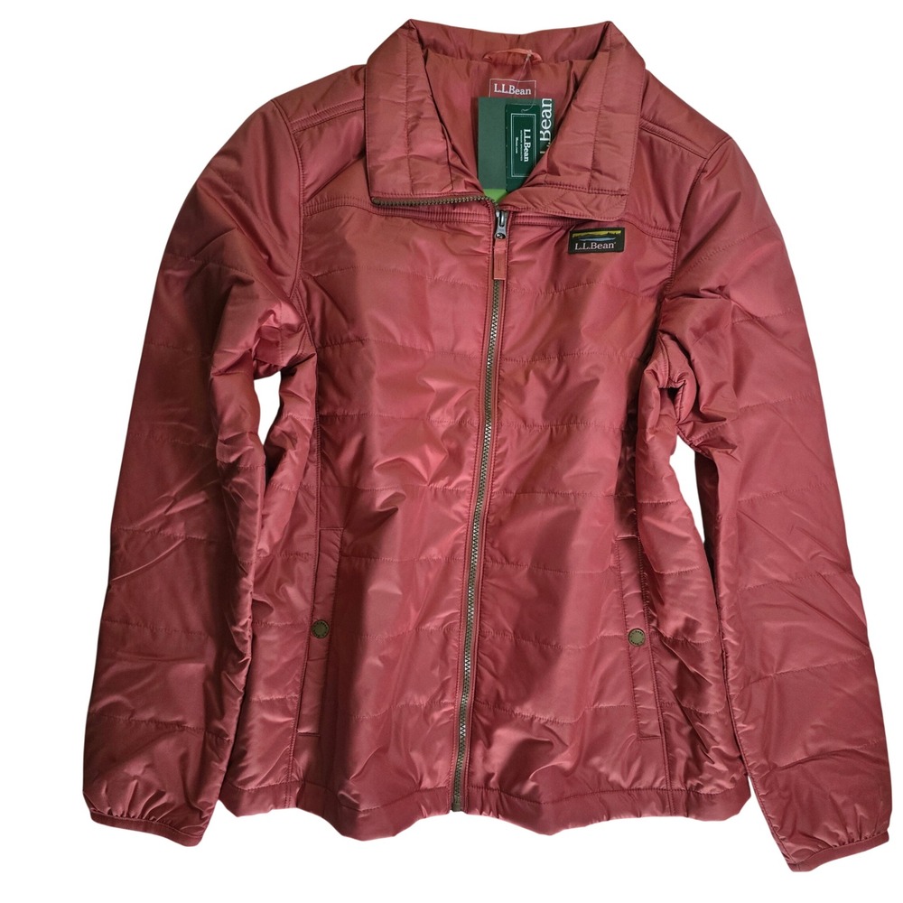 LL Bean Mountain Classic Puffer Jacket Sienna Brick Red Womens L 511451